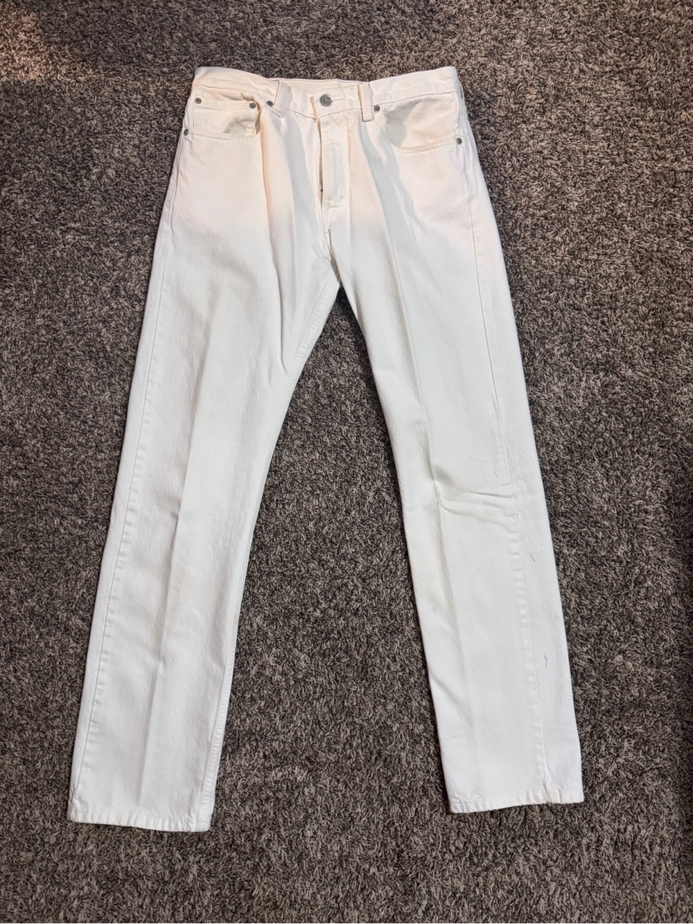 Levi's Men's White Straight Jeans